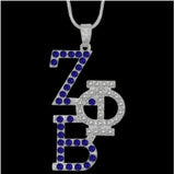 Zeta Phi Beta Overlapping Letters Crystal Necklace
