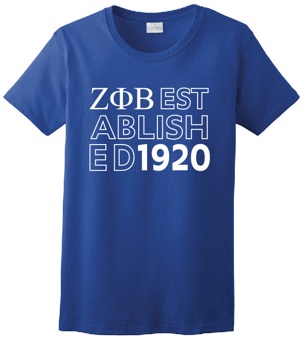 Zeta Established Year T-Shirt - Zeta Phi Beta